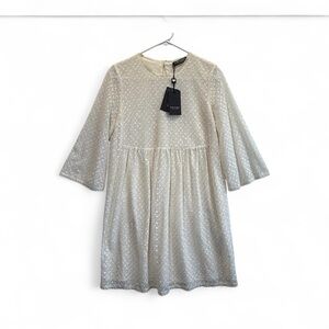 Twin-Set “Simon’s Barbies” Ivory Diamond Lace Babydoll Dress.Size 40/S